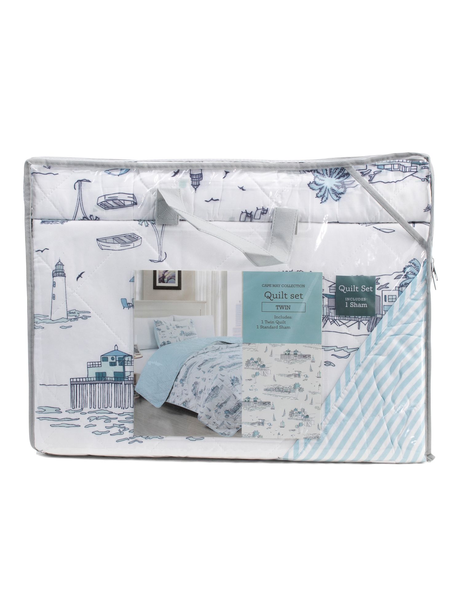 Cape May Toile Quilt Set | Bed & Bath | Marshalls | Marshalls
