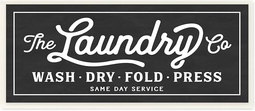 The Stupell Home Decor Collection Vintage Laundry Sign Cursive Typography Wall Plaque Art, 7 x 0.... | Amazon (US)