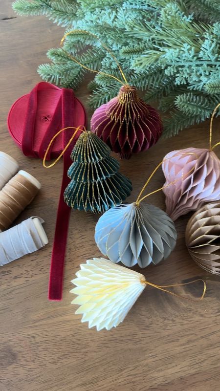 Christmas tree ornaments
Paper ornaments
Velvet ribbon
Christmas tree decor

#LTKSeasonal #LTKHolidaySale #LTKHoliday