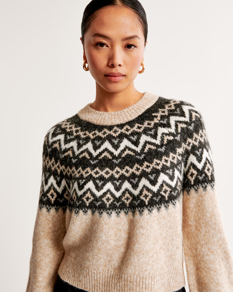 Fairisle Wedge Crew Sweater | Abercrombie & Fitch (US)