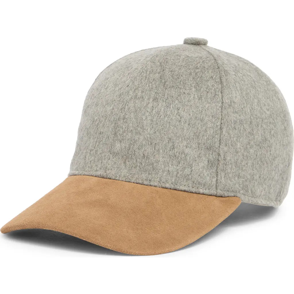 Nordstrom Wool & Cashmere Adjustable Baseball Cap in Grey at Nordstrom | Nordstrom