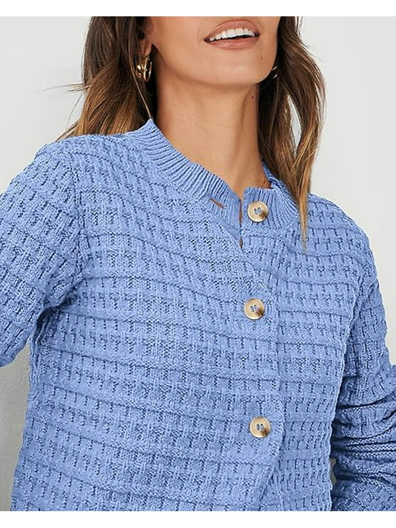 PrettyGarden Women's Cotton Knit Cardigan Sweater, Sizes S-2XL | Walmart (US)