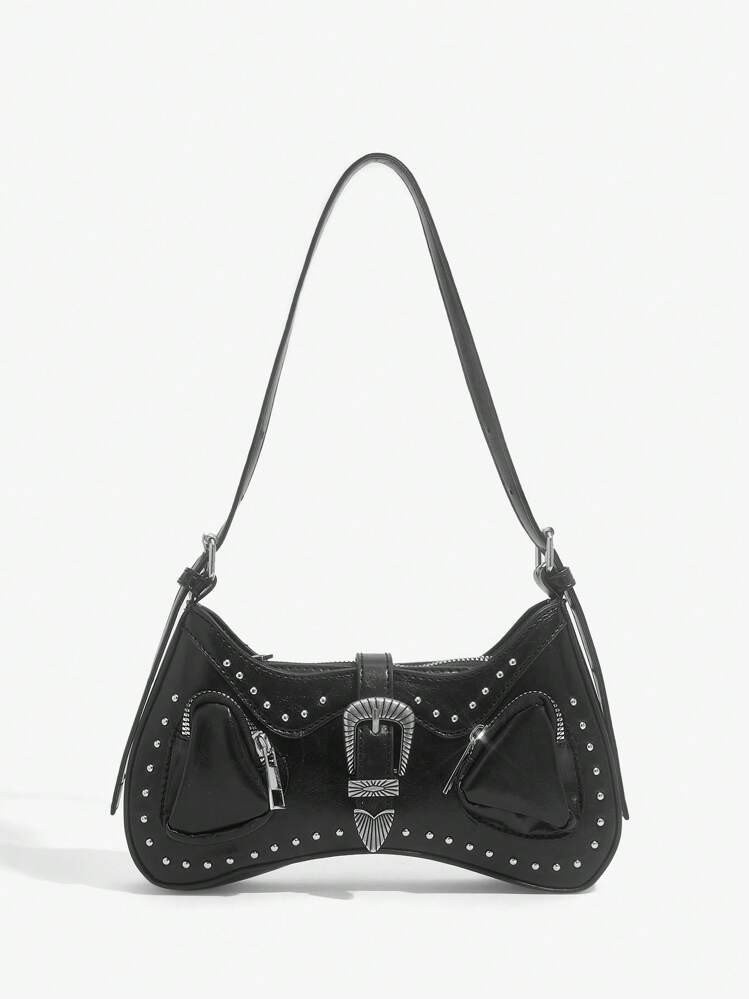 SHEIN X Lucía Bellido SHEIN ICON Fashionable Ladies Shoulder Bag With Crystal Decoration | SHEIN