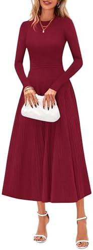 PRETTYGARDEN Womens Sweater Dress 2025 Long Sleeve Elegant Knit A Line Fall Wedding Guest Cocktai... | Amazon (US)