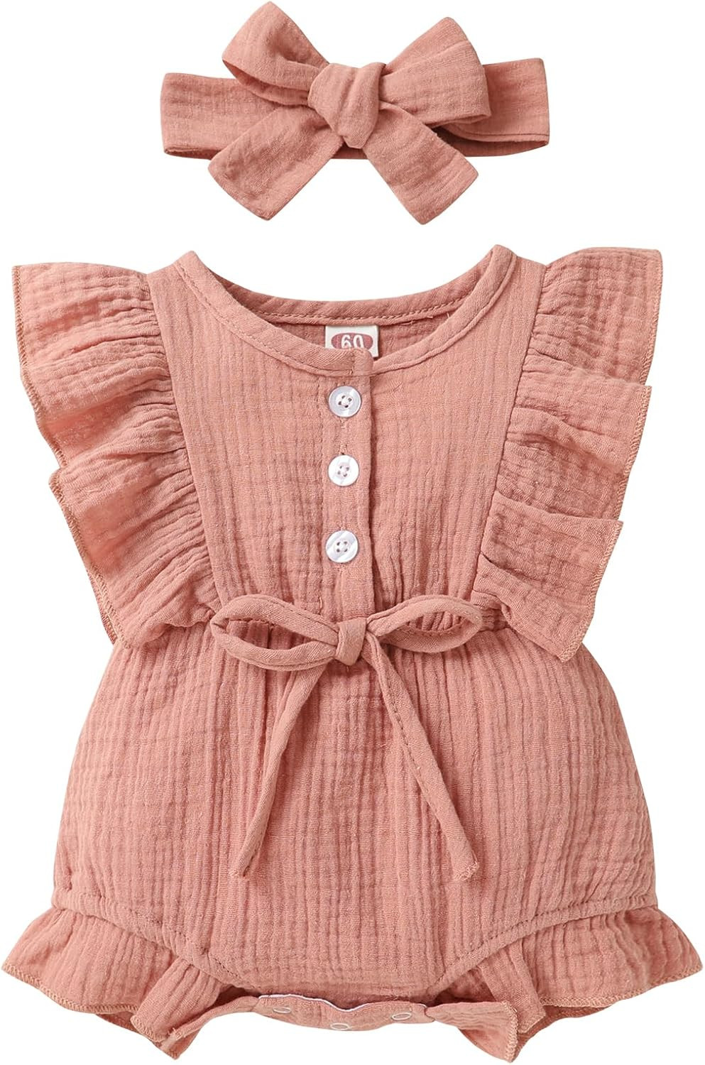 YOUNGER TREE Toddler Baby Girl Ruffled Sleeveless Romper Summer Clothes | Amazon (US)