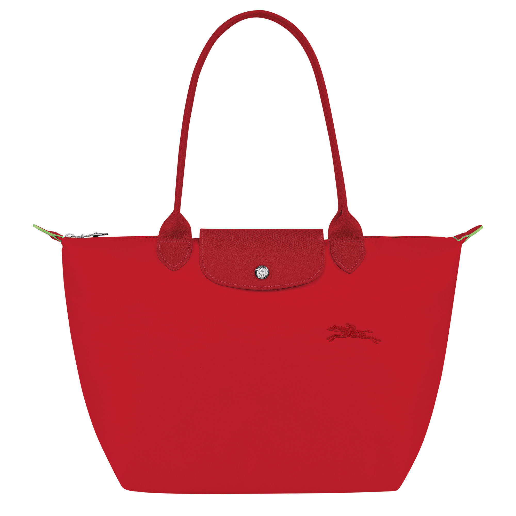 Shopper M Le Pliage Green Recyceltes Canvas - Tomato | Longchamp DE | Longchamp
