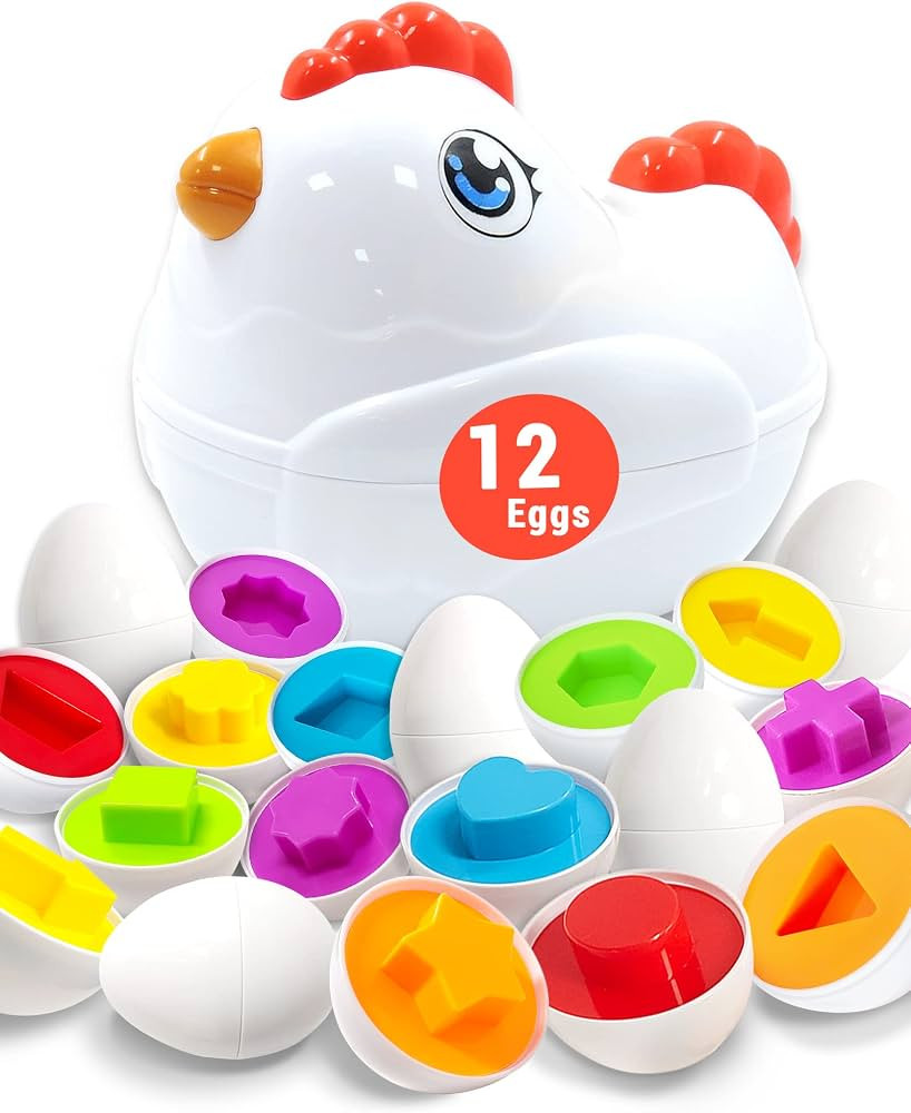 Yetonamr Toddler Chicken Easter Eggs Toys for Ages 1-3, 2-4, 3-5, Toddler Easter Basket Stuffers ... | Amazon (US)