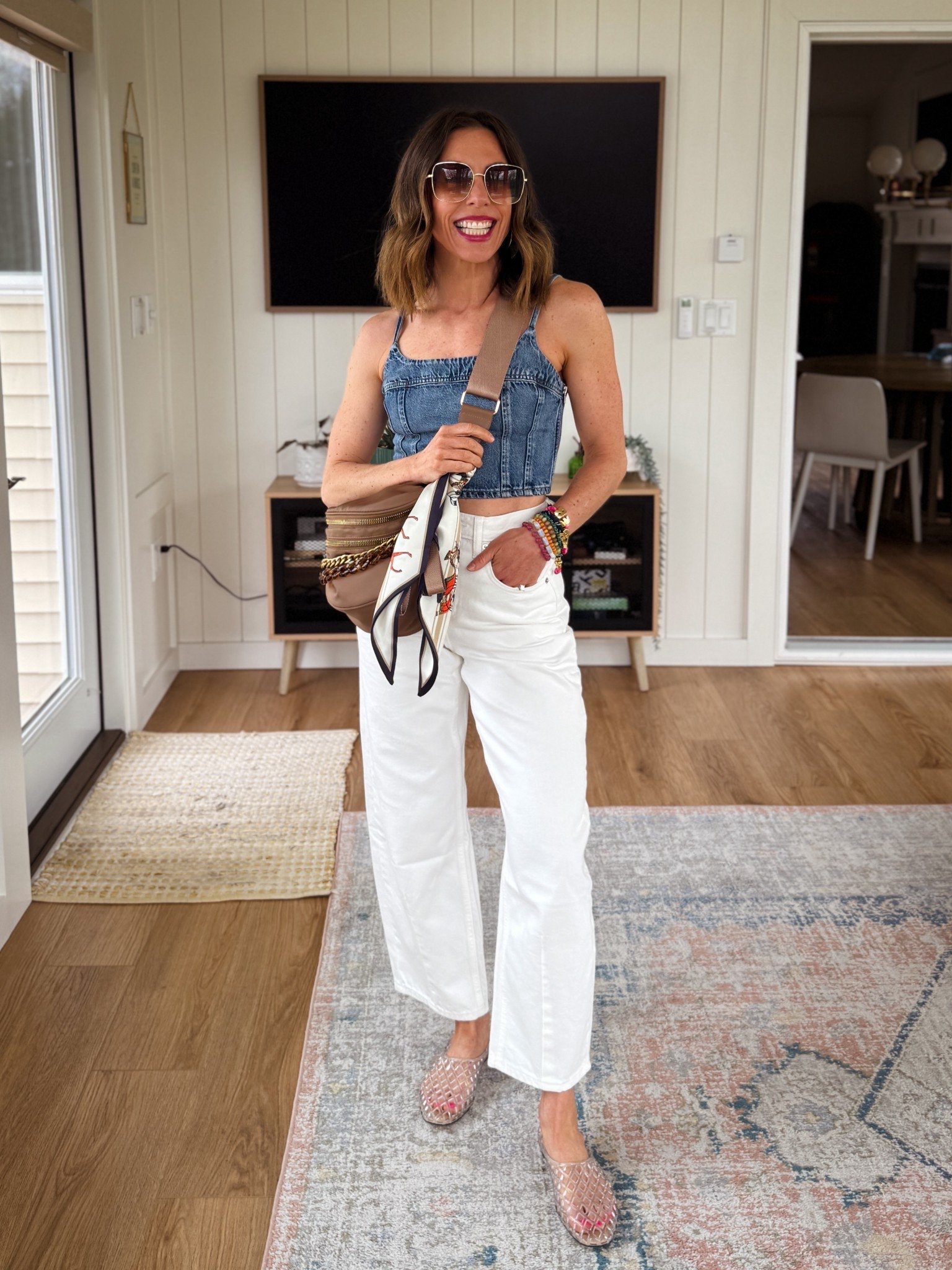 A great denim top & the best white barrel denim for summer! ☀️ 

#LTKOver40 #LTKPetite #LTKgrwm