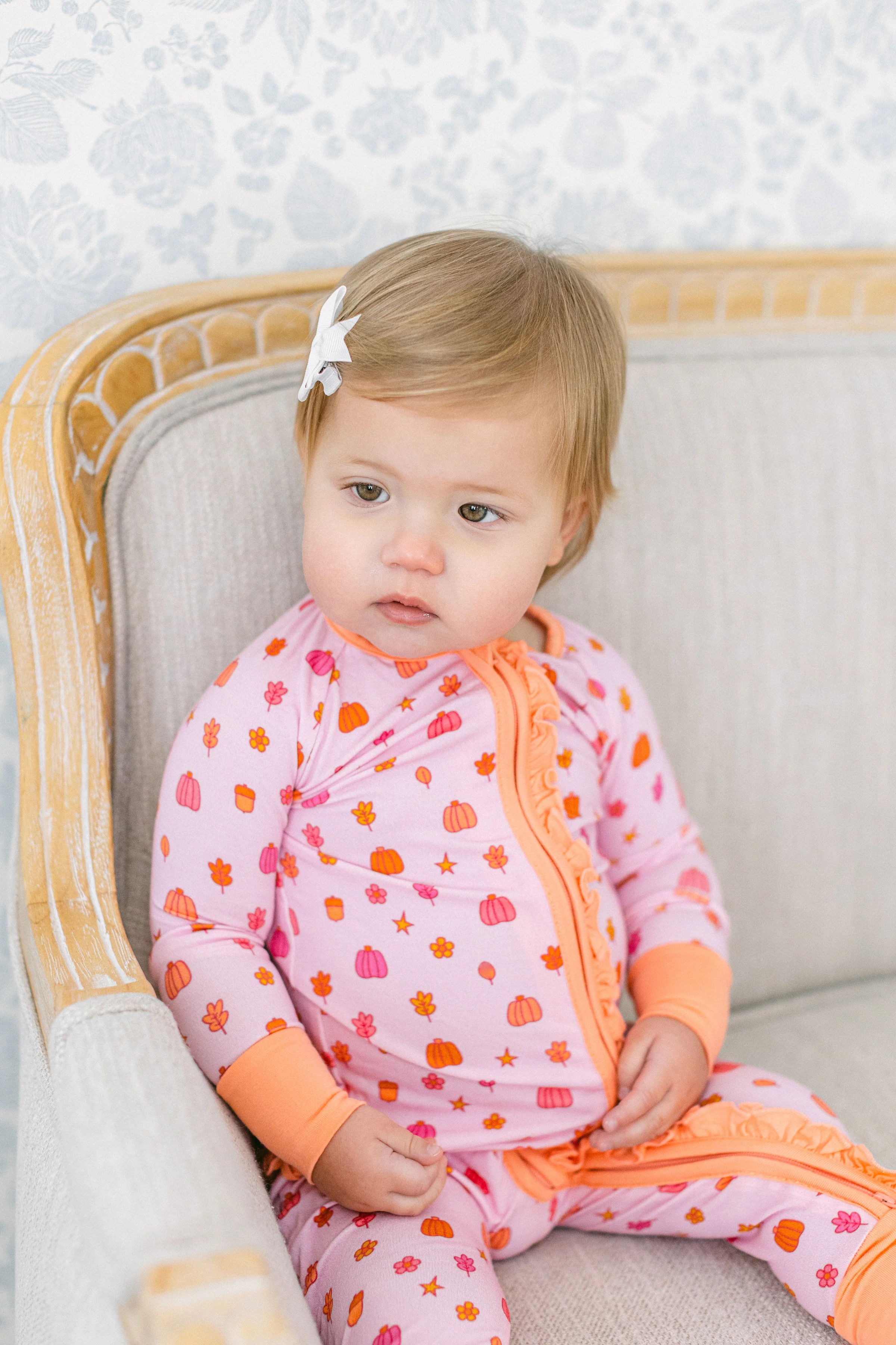 Girly Fall Premium Ruffle Romper | Poppy Kids Co