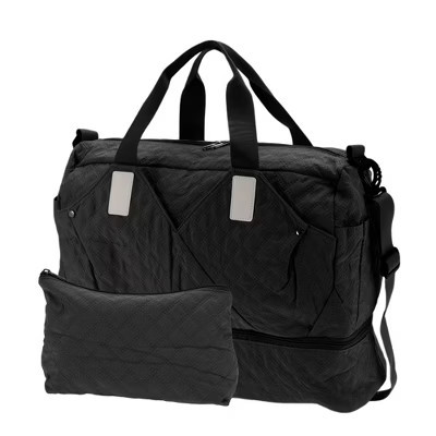 Unique Bargains Duffle Bag with Shoe Compartment Apricot Black 2 Pcs | Target
