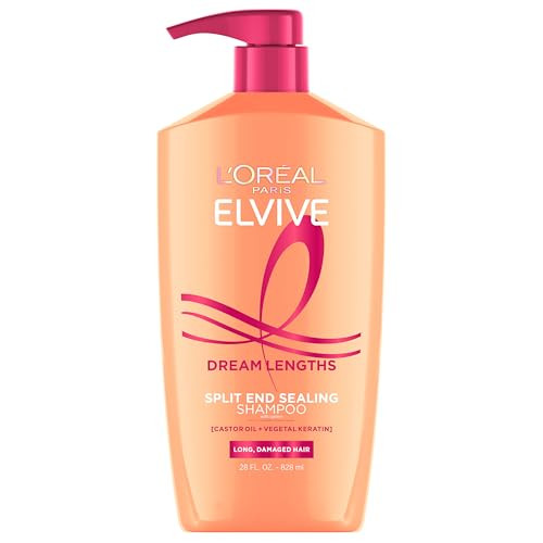 L'Oreal Paris Elvive Dream Lengths Restoring Shampoo With Fine Castor Oil and Vitamins B3 and B5 for Long, Damaged Hair, Visibly Repairs Damage Without Weighdown With System, 28 Fl Ounce | Amazon (US)