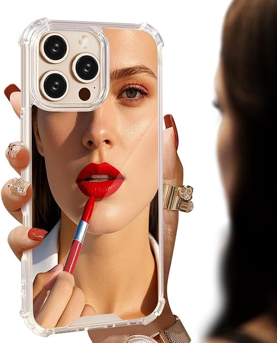 Mirror Case Compatible with iPhone 16 Pro for Women Girls, [Four Corner Airbag Protection] [Elast... | Amazon (US)