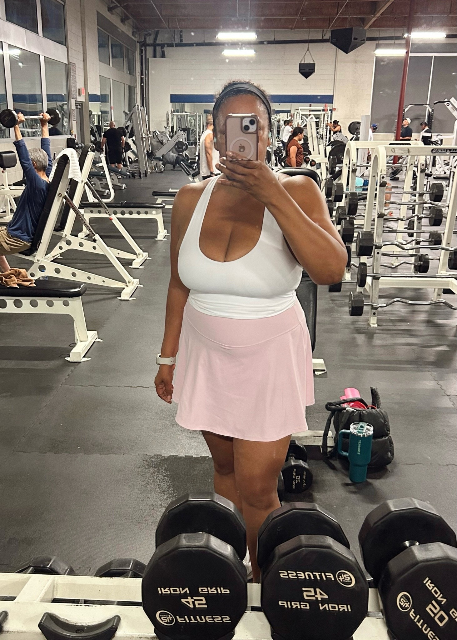 Cute little gym outfit! Top size large, skort xl - got both of these in a few colors!

#LTKMidsize #LTKOver40 #LTKActive