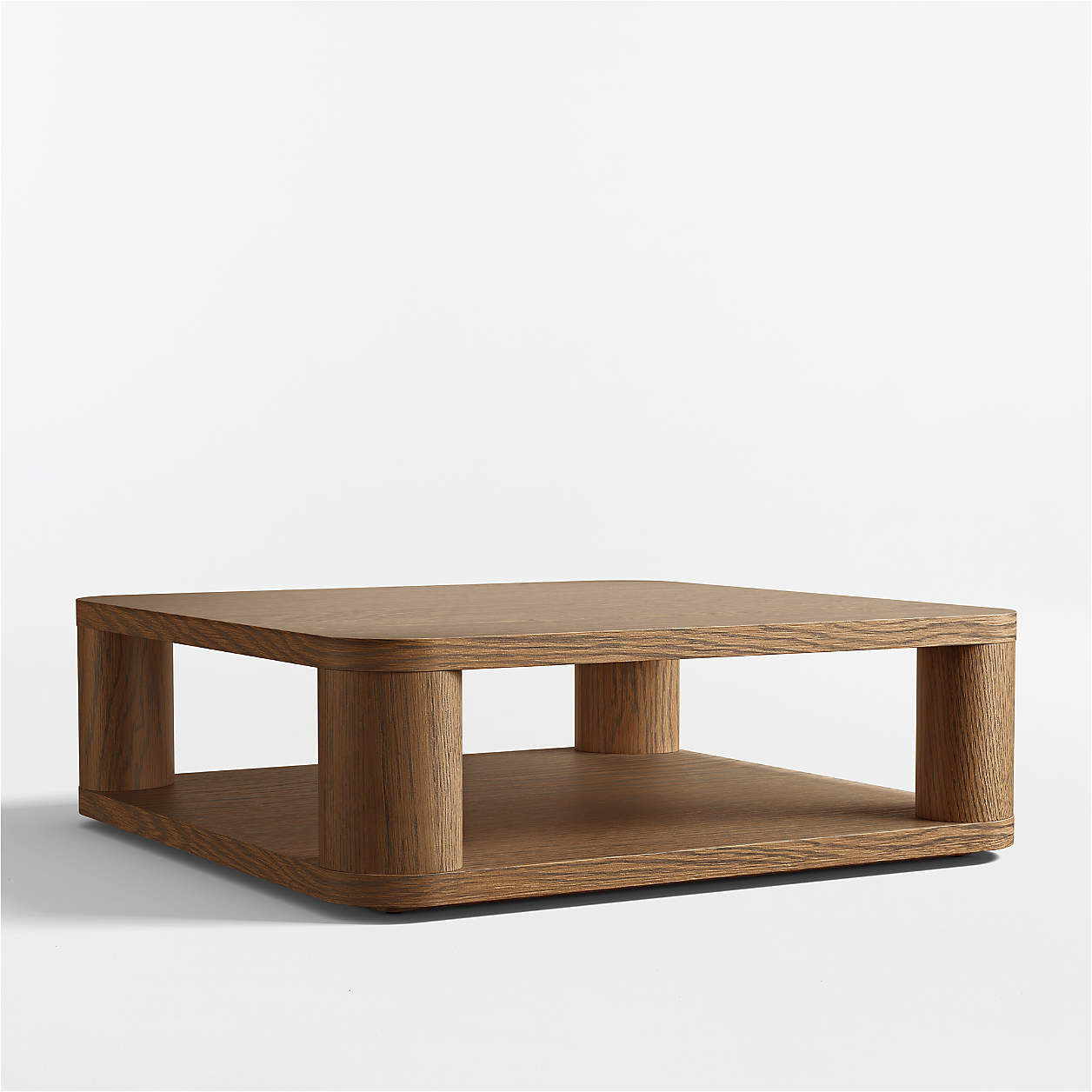 Oakhurst Brown Oak Wood 46" Square Coffee Table + Reviews | Crate & Barrel | Crate & Barrel