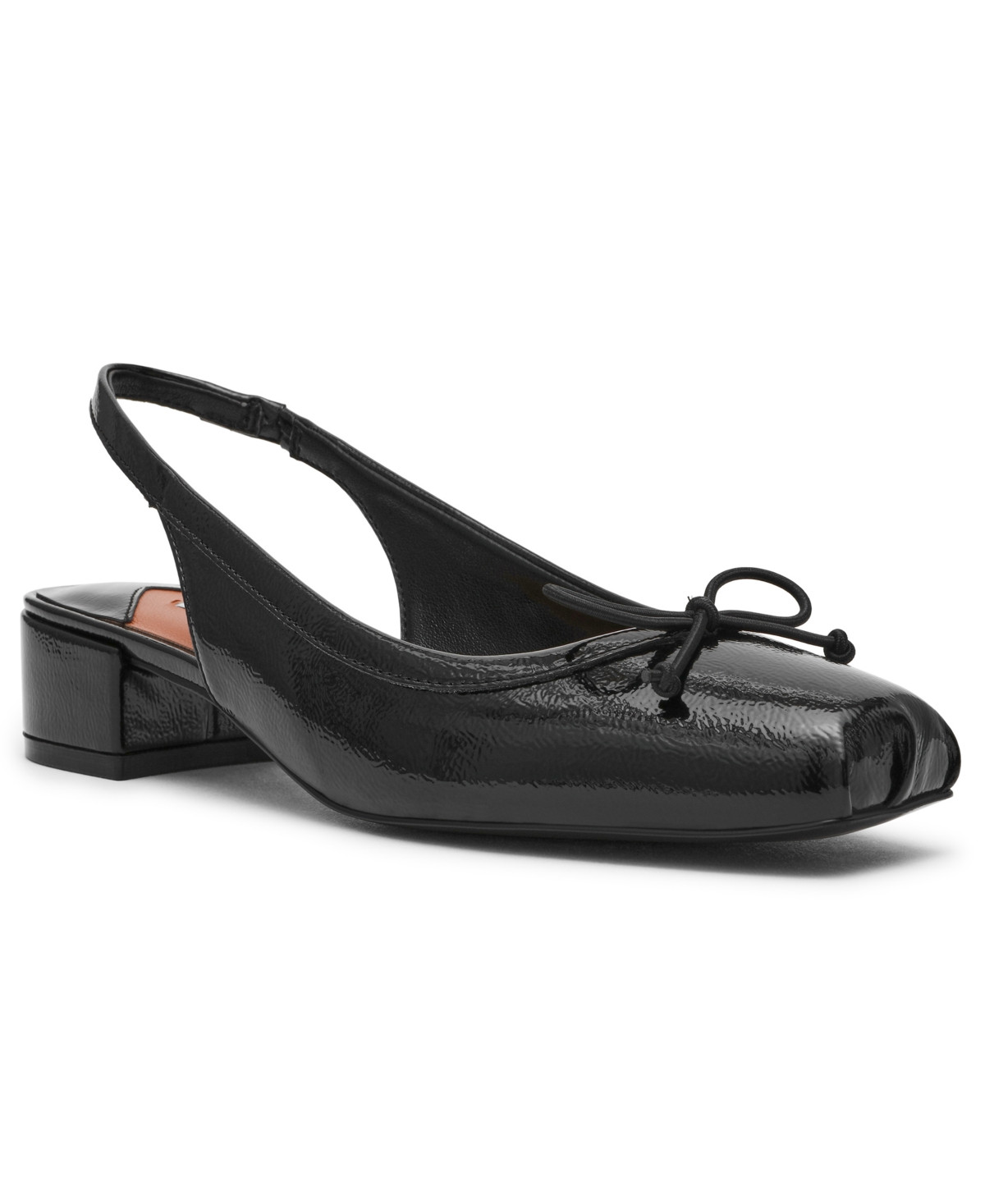 Steve Madden Women's Slingback Block-Heel Ballet Pumps - Black Patent | Macy's