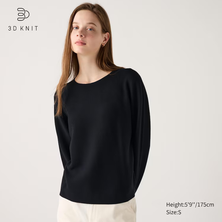 3D Knit Cotton Crew Neck Sweater | UNIQLO US | UNIQLO (US)