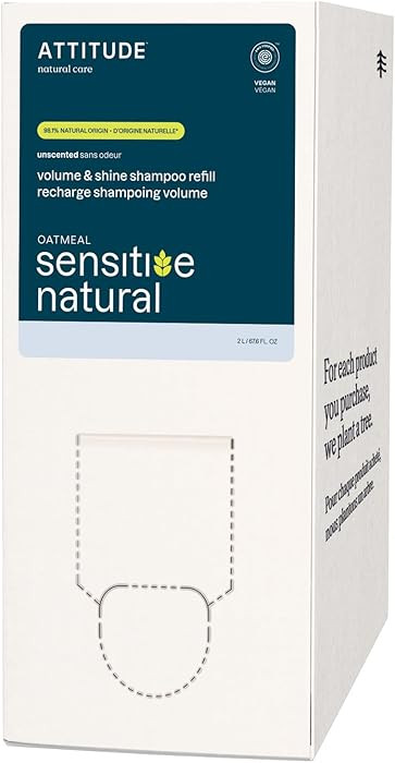 ATTITUDE Volume and Shine Hair Shampoo for Sensitive Dry Scalp, EWG Verified, Soothing Oat, For T... | Amazon (US)