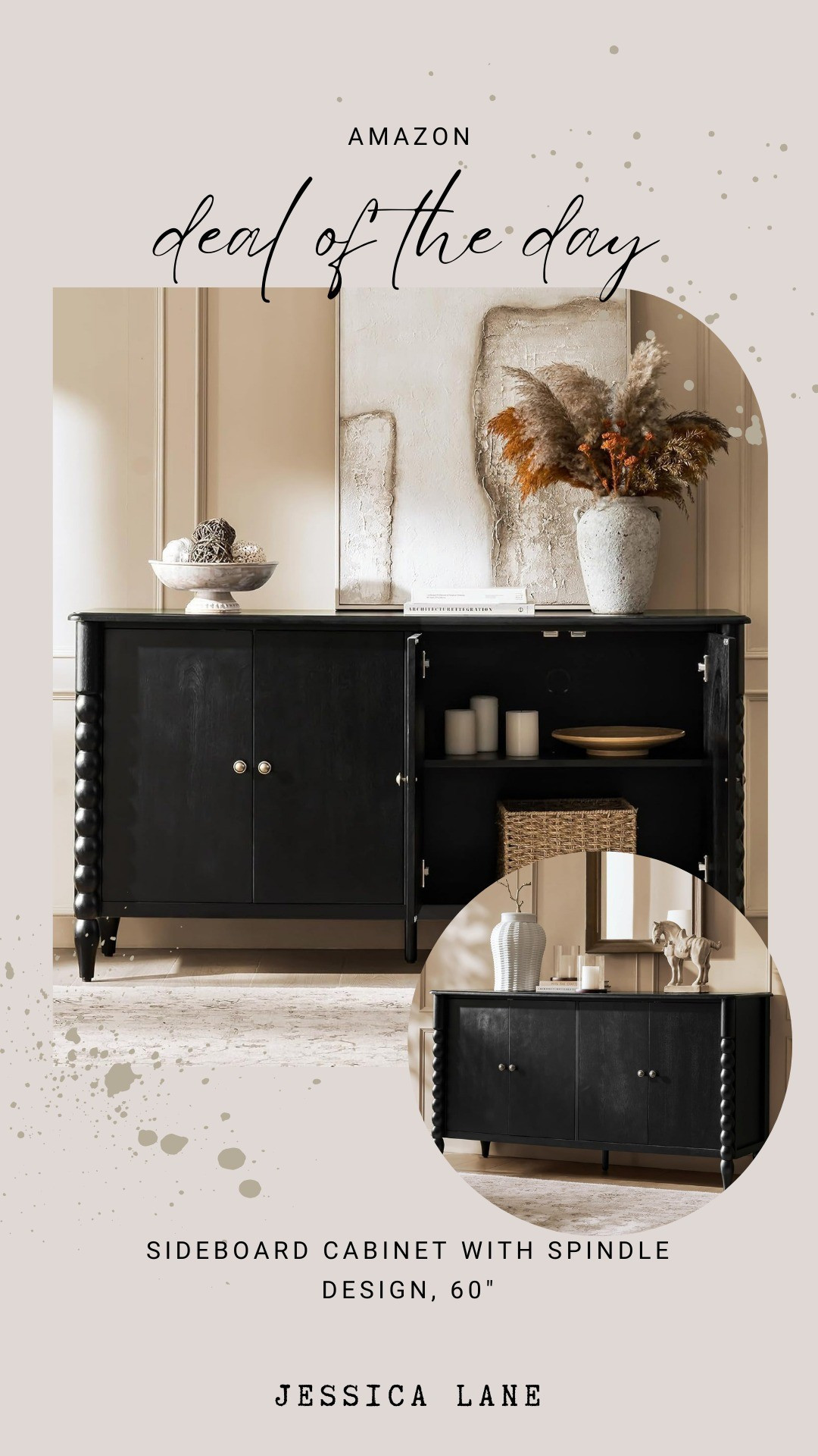 A 60-inch sideboard featuring elegant spindle legs from Hulala Home. This piece blends traditional craftsmanship with functional storage for a sophisticated dining room or entryway. #homedecor #furniture #amazonfinds

#LTKSaleAlert #LTKHome