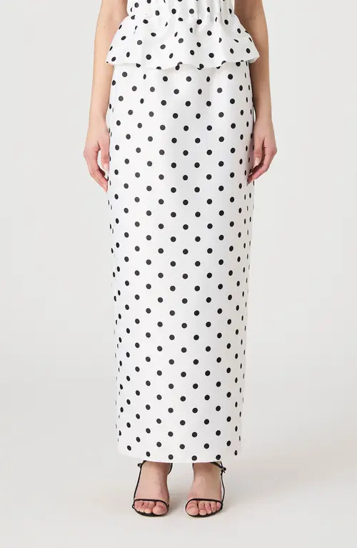 French Connection Polka Dot Maxi Skirt in Summer White-Polka Dot at Nordstrom, Size Small | Nordstrom