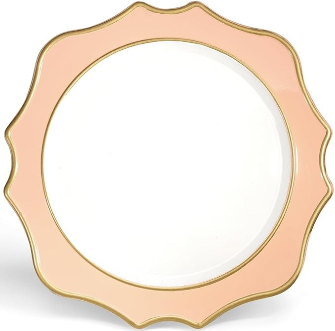 " OCCASIONS " 10 Pieces Round 13'' ACRYLIC MELAMINE Reusable Wedding Charger Plate (Scalloped Pin... | Amazon (US)