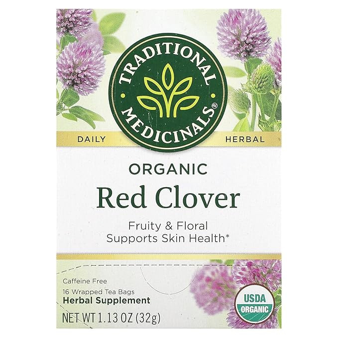 Traditional Medicinals Tea, Organic Red Clover, Supports Skin Health, 16 Tea Bags, 16 Count (Pack... | Amazon (US)