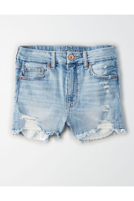 AE Curvy High-Waisted Short Short Women's Destroy Your Blues 6 | American Eagle Outfitters (US & CA)