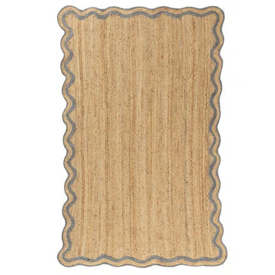 Ayanne Beige/Gray Farmhouse Floral Handmade Jute Indoor Area Rug | Wayfair North America