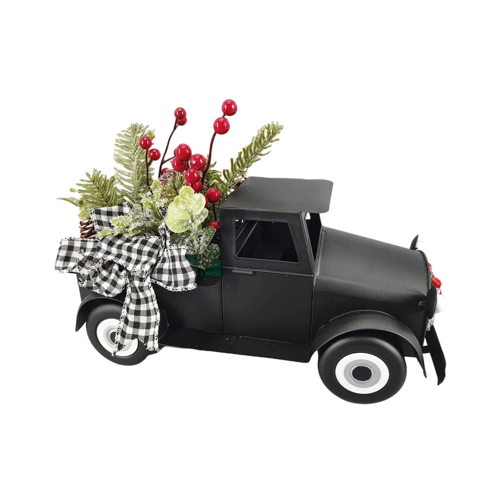 Holiday Time Christmas Black Metal Truck Indoor Tabletop Décor,9inch Height - Walmart.com | Walmart (US)