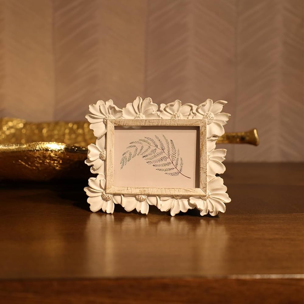 2.5x3.5 Small Vintage Picture Frame, Tiny Antique White Ornate Photo Frame, for Tabletop and Wall... | Amazon (US)
