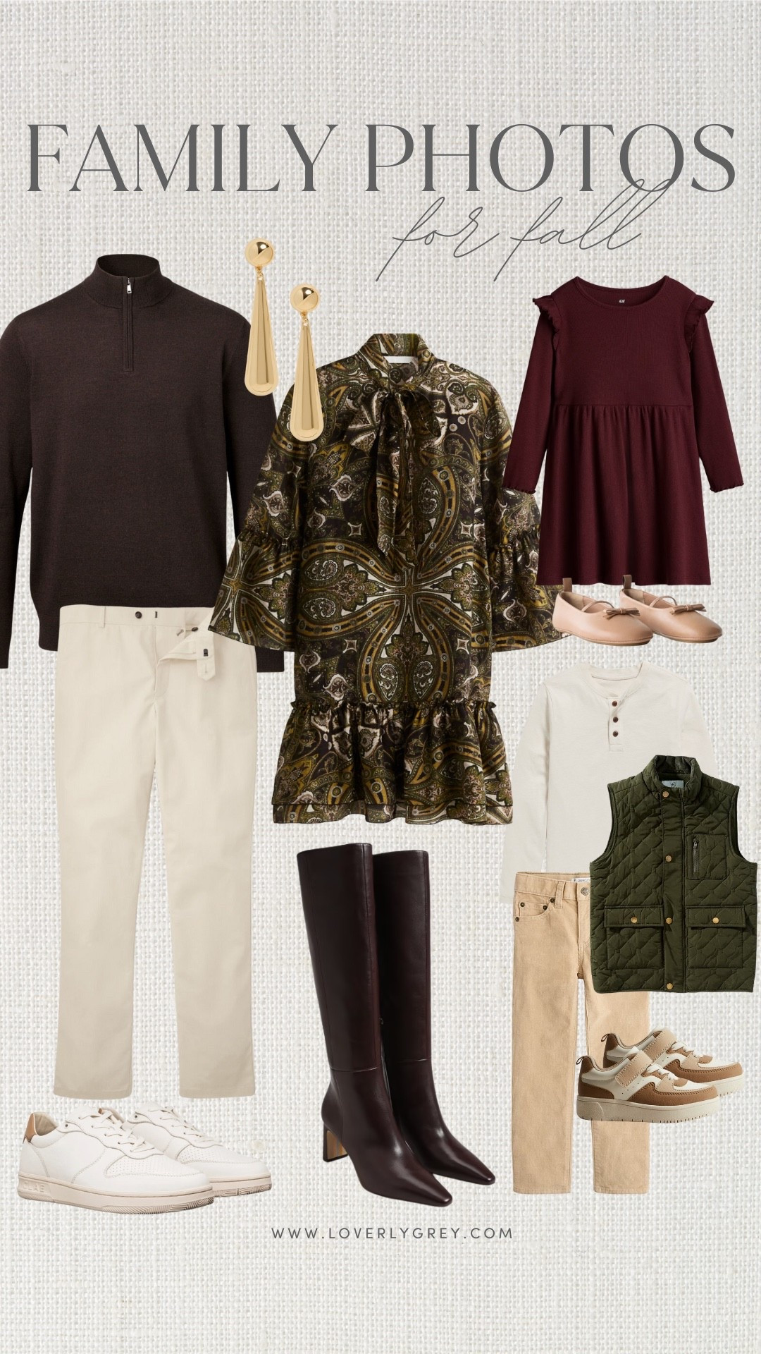 These moody colors are perfect for fall family photos! I love how the patterned dress pulls it altogether! 

Loverly Grey, fall family photos, fall dress, kids outfits, men’s outfit 

#LTKSeasonal #LTKStyleTip #LTKFamily