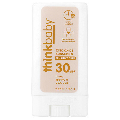 think, Thinkbaby®, Zinc Oxide Sunscreen Stick, SPF 30, Sensitive Skin, 0.64 oz (18.4 g) | iHerb