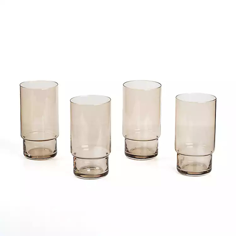 Wheat Stackable Tall Glass Tumblers, Set of 4 | Kirkland's Home