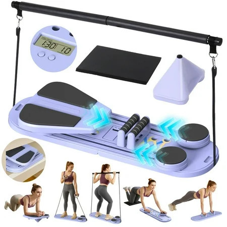 WARMOUNTS 7-in-1 Pilates Board for Home, Foldable Portable Pilates Board Sets for Women with Timer Multi-Purpose for Home Workout, Fitness, Exercise & Abs | Walmart (US)