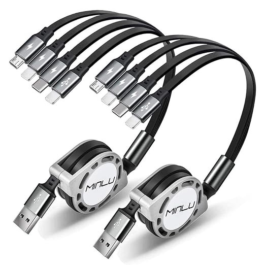 Multi USB Charger Cable 4A, Retractable Charging Cord for Multiple Devices | 4 in 1 Retractable C... | Amazon (US)