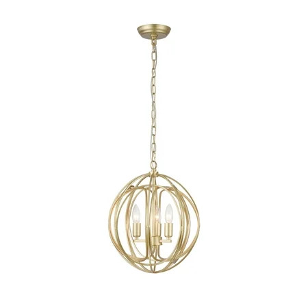 Nelpin Soft Brushed Gold 3-Light Globe Cage Pendant | Walmart (US)