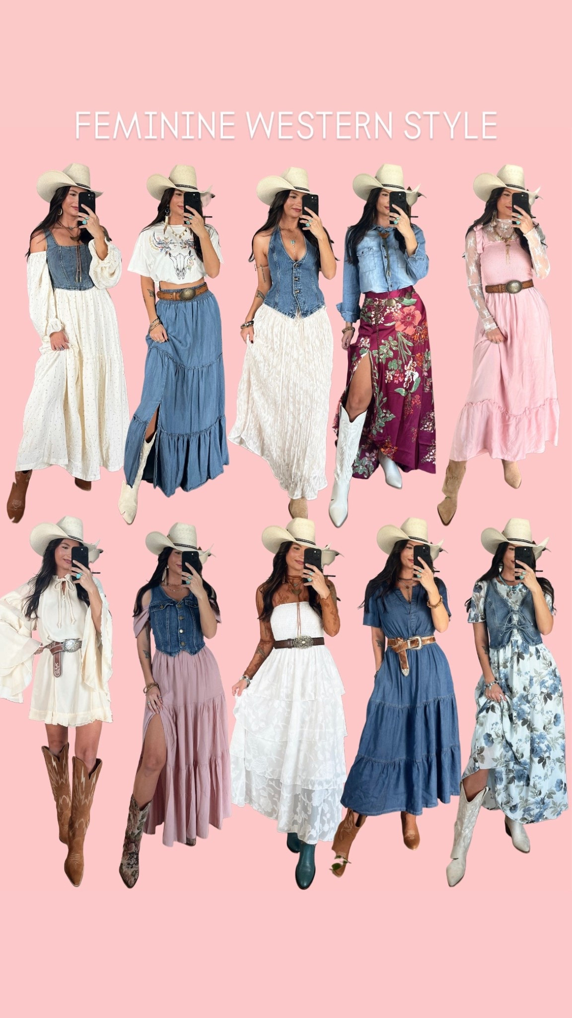 Looks from the feminine western styling series! If it isn’t linked it means it’s no longer available, so I’ll add similar 💞

#LTKootd #LTKPetite #LTKSeasonal
