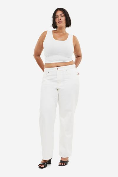90s Baggy Low Jeans - White - Ladies | H&M US | H&M (US + CA)
