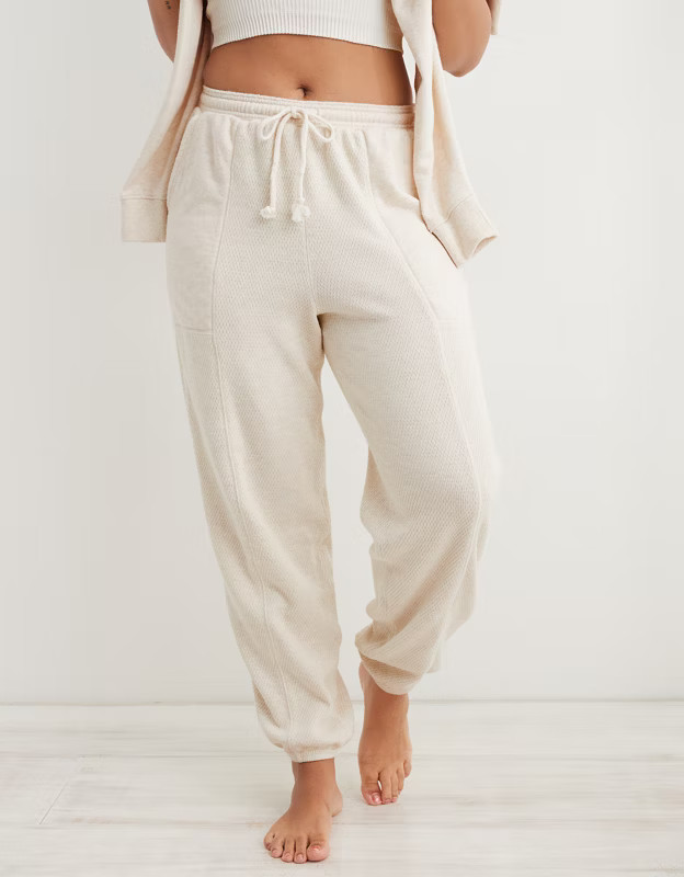 Aerie High Waisted Textured Jogger | Aerie