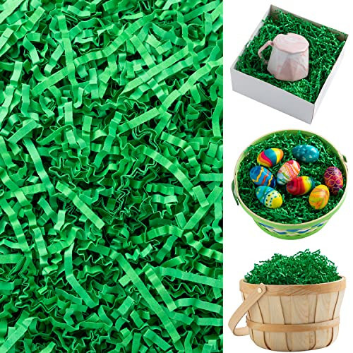 JOYIN 0.75 LB Easter Grass Gift Wrap Crinkle Filler Paper Shred (Pure Green) for Basket Boxes Bags Filling, Gift Wrapping, Birthday Party Decoration, Easter Egg Hunt, Bridesmaid Party Favors(12 oz) | Amazon (US)