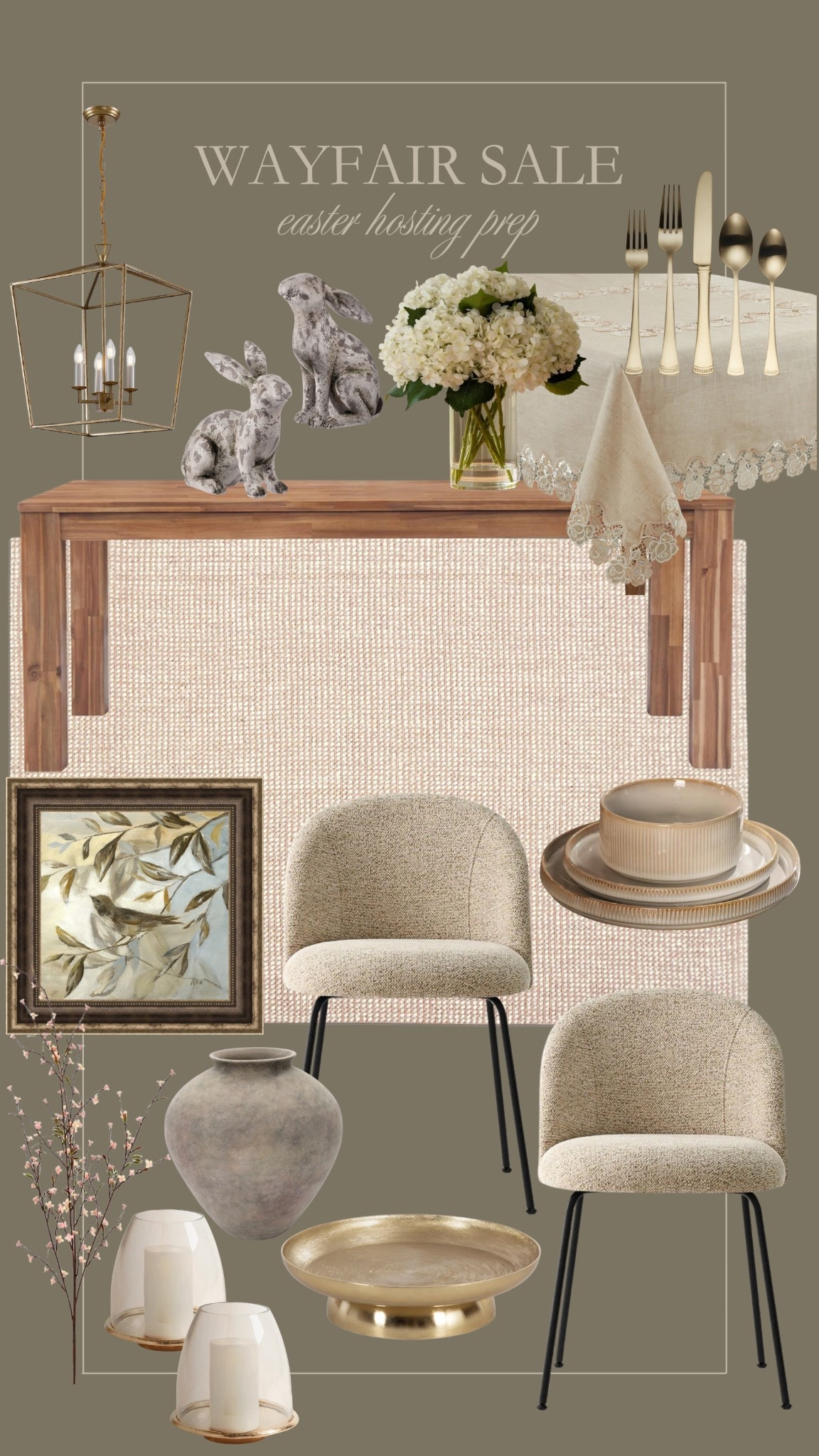 Wayfair sale! Easter hosting prep 🤍🐰🤎 Loving this wooden dining table, spring framed wall art, and all of these hosting accessories! 

Spring Cyber Week
* Up to 80% off
* Free Shipping Sitewide

@wayfair
#Ad
#Wayfair 
#WayfairPartner

#LTKSeasonal #LTKSaleAlert #LTKHome