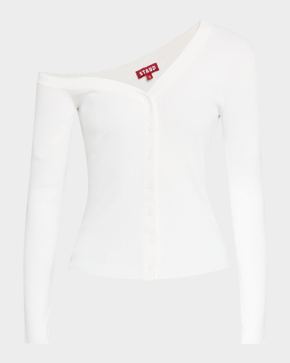 Craftsman One-Shoulder Rib-Knit Sweater | Neiman Marcus