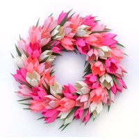 Pink Tulip Easter Spring Wreath, Mother's Day Wreath | Etsy (US)