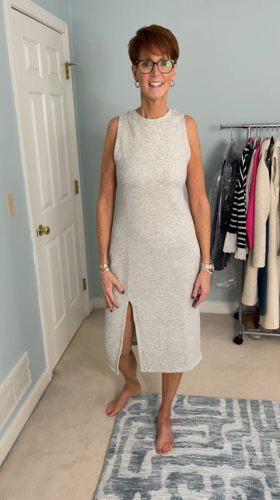 Abercrombie try on
Grey tank fitted midi dress with front slit
Wearing a medium

Over 50 fashion, tall fashion, workwear, everyday, timeless, Classic Outfits

Hi I’m Suzanne from A Tall Drink of Style - I am 6’1”. I have a 36” inseam. I wear a medium in most tops, an 8 or a 10 in most bottoms, an 8 in most dresses, and a size 9 shoe. 

fashion for women over 50, tall fashion, smart casual, work outfit, workwear, timeless classic outfits, timeless classic style, classic fashion, jeans, date night outfit, dress, spring outfit

#LTKover40 #LTKstyletip #LTKfindsunder100