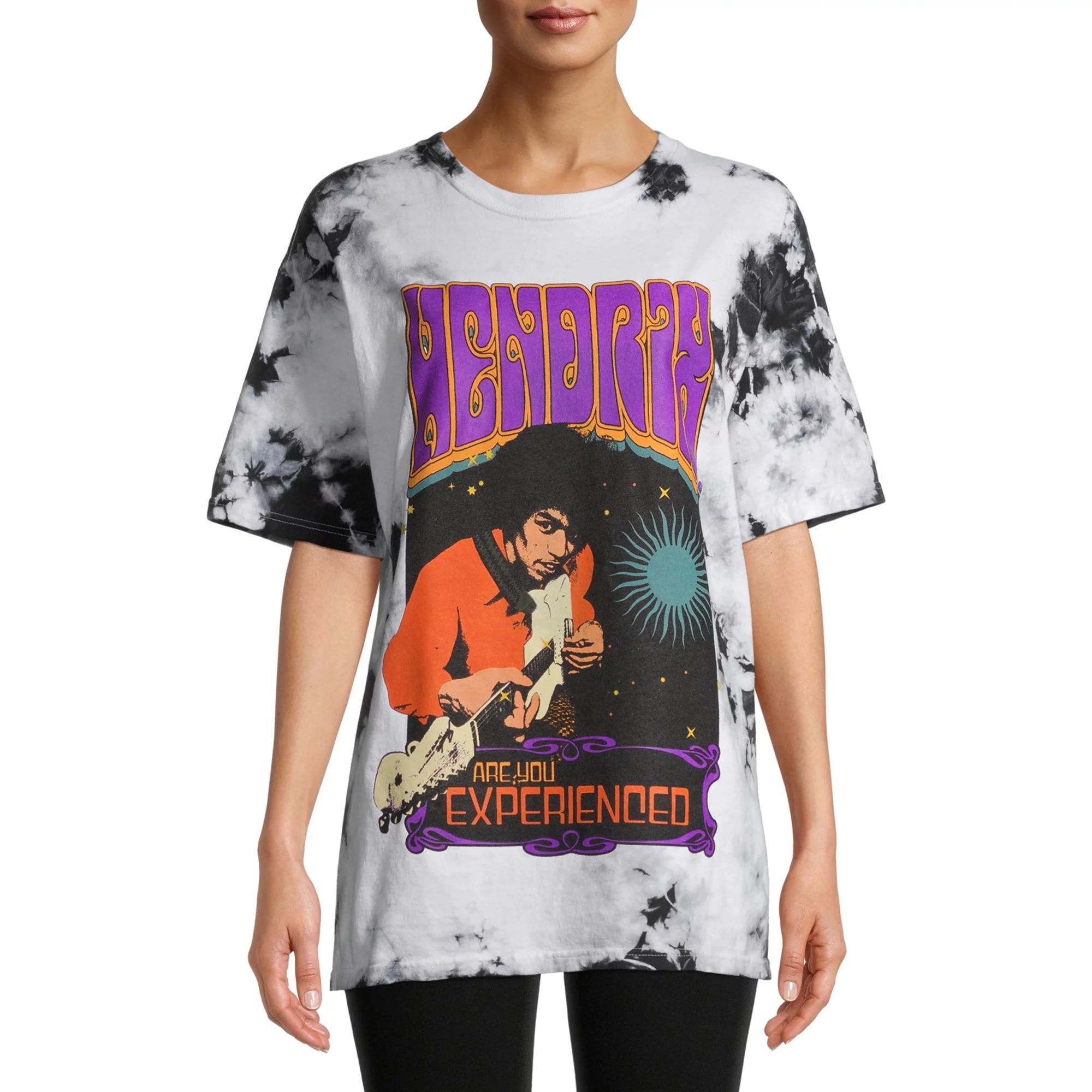Jimi Hendrix Women's Tie Dye Short Sleeve Graphic T-Shirt | Walmart (US)