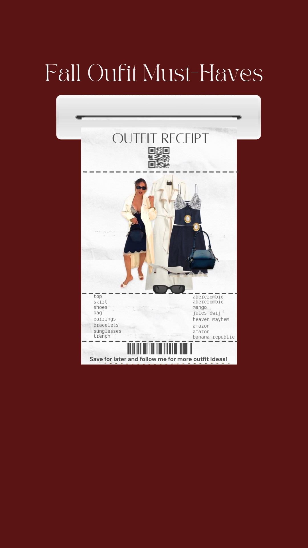 Fall Outfit Must-Haves 🍂
Elevate your wardrobe with timeless and chic staples this season. From structured trenches and silk lace skirt to statement accessories, these looks combine elegance and practicality — perfect for any fall occasion.

#LTKStyleTip #LTKSeasonal #LTKFindsUnder100