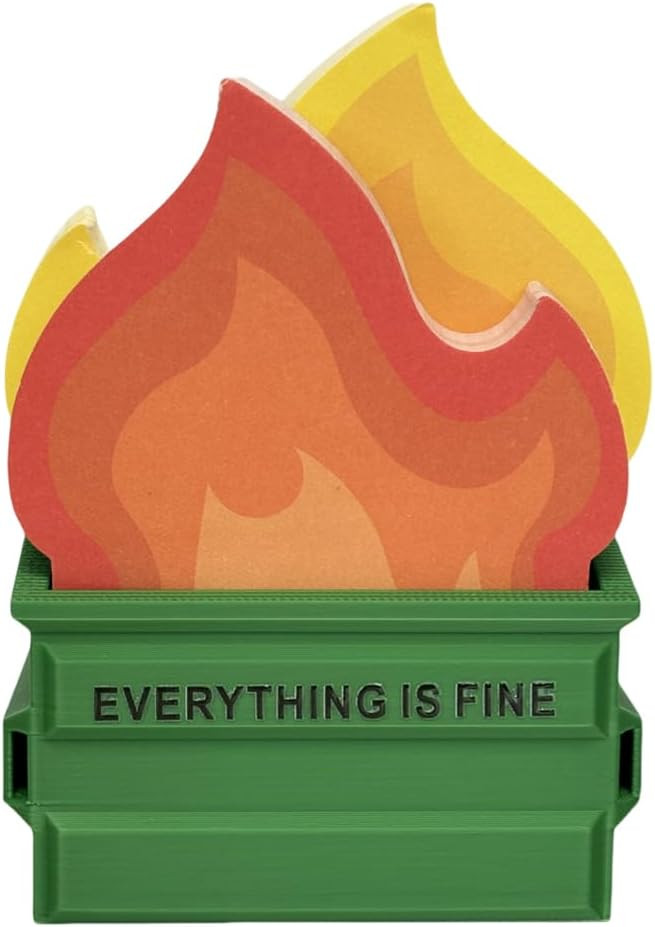 Garbage Can Fire Sticky Notes Office Supplies Flame Notepads Desk Accessories Funny White Elephan... | Amazon (US)