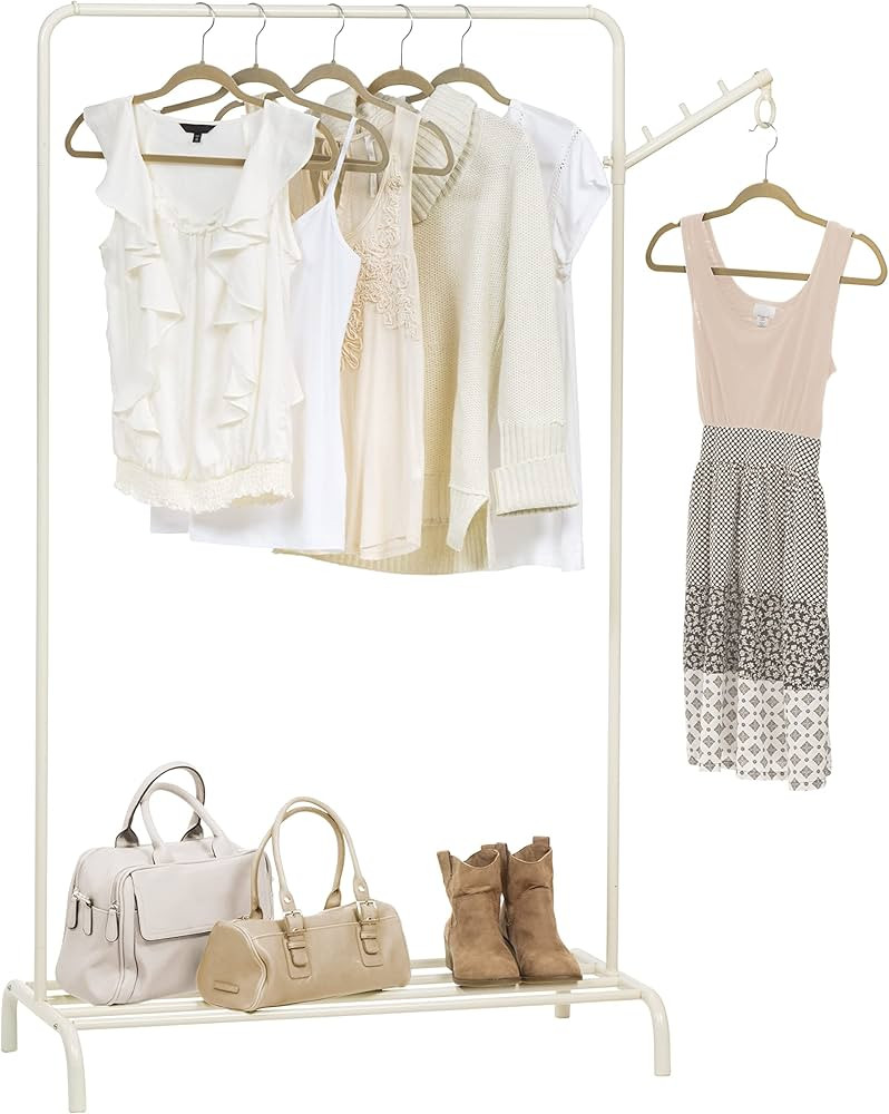 IRIS USA Clothes Rack with 1 Metal Shelf with Extra Adjustable Hanger Rod and Rotatable Ring, Eas... | Amazon (US)