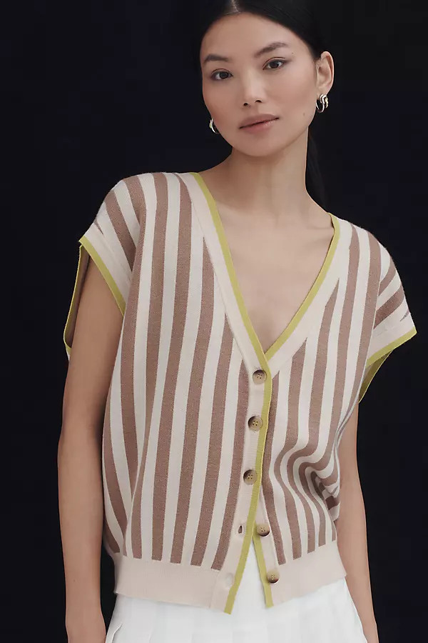 Slouchy Cardigan Sweater Vest | Anthropologie (US)