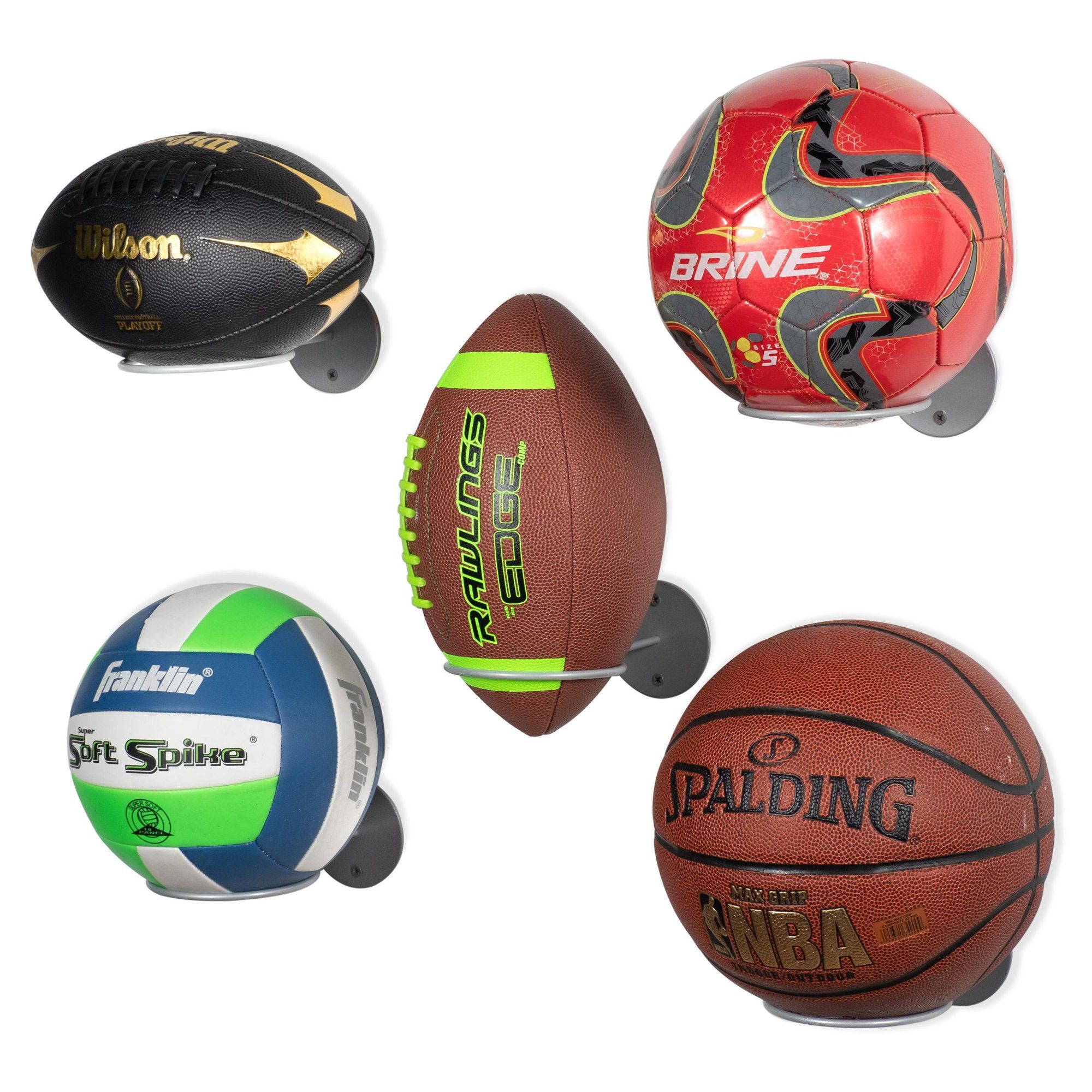 Wallniture Palla Wall Mount Ball Holder Football Basketball Volleyball Soccer Ball Storage Rack, ... | Walmart (US)