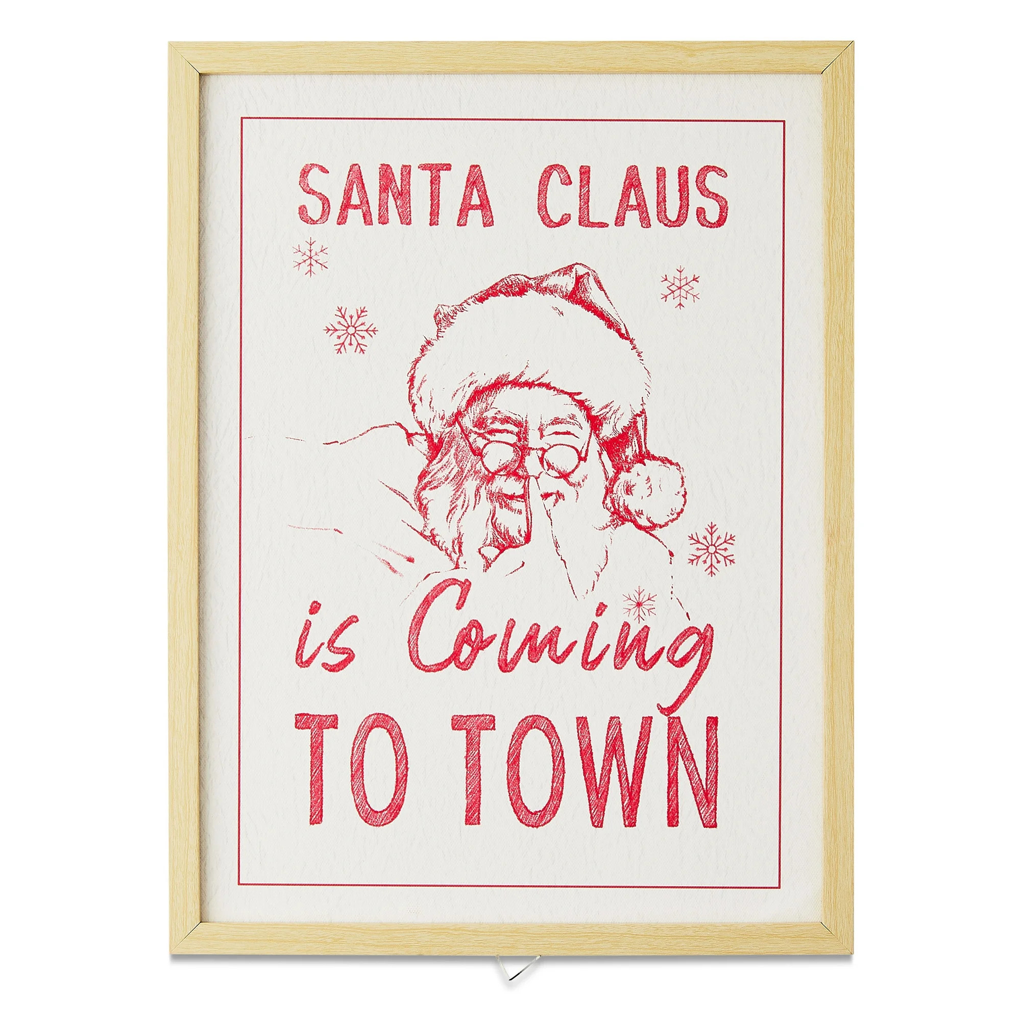 Santa Claus Is Coming to Town Christmas Wall Art, 12" x 16", by Holiday Time | Walmart (US)
